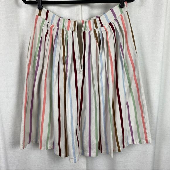 ModCloth Aspiration Creation Pastel Striped A Line Pleated Skirt Sz.L - Picture 12 of 16